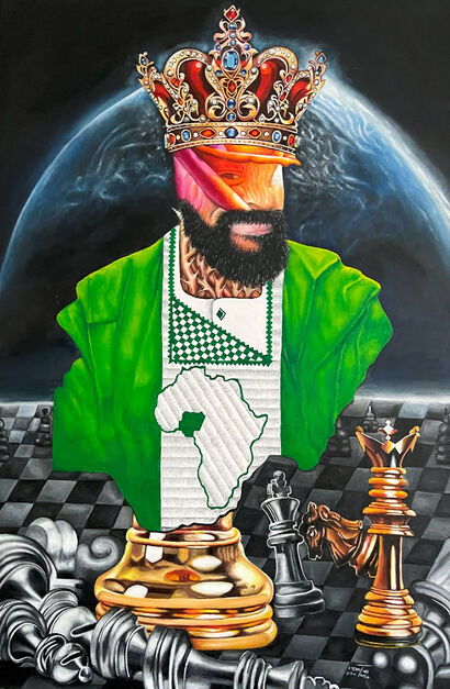 Tunde Onakoya: The King of Chess - a Paint Artowrk by Moyat